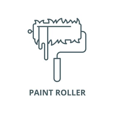 Boya silindiri vektör çizgisi simgesi, doğrusal kavram, anahat işareti, sembol