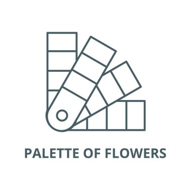 Çiçek paleti vektör çizgi simgesi, doğrusal kavram, anahat işareti, sembol