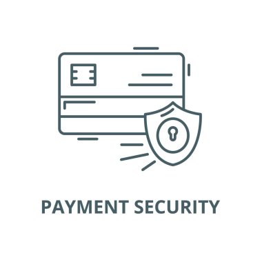 Payment security vector line icon, linear concept, outline sign, symbol
