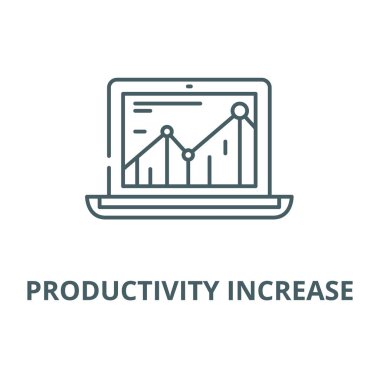 Verimlilik artışı vektör çizgisi simgesi, doğrusal kavram, anahat işareti, sembol