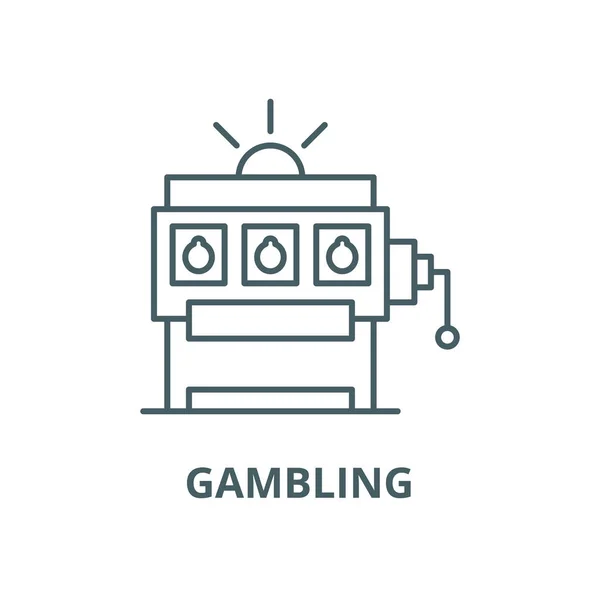 Εικονίδιο διανυσματικής γραμμής τυχερών παιχνιδιών, γραμμική έννοια, σύμβολο περιγράμματος — Διανυσματικό Αρχείο