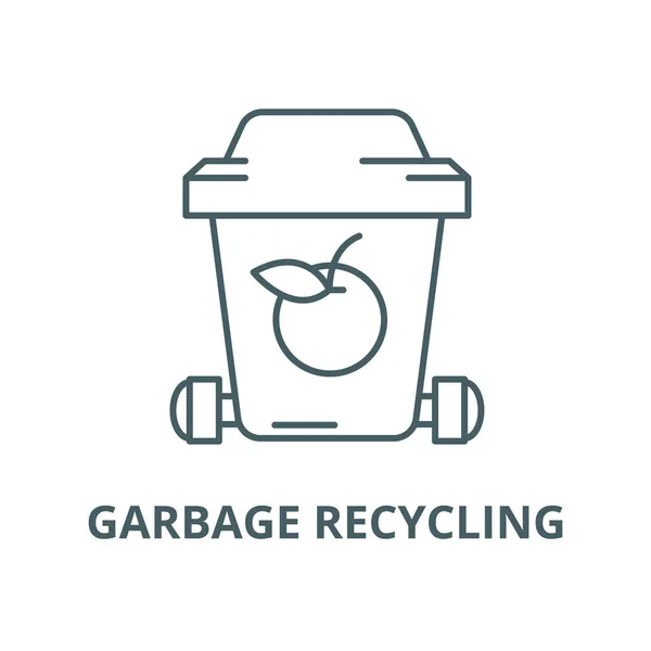 Ikona linii wektorowej recyklingu śmieci, koncepcja liniowa, znak konspektu, symbol — Wektor stockowy