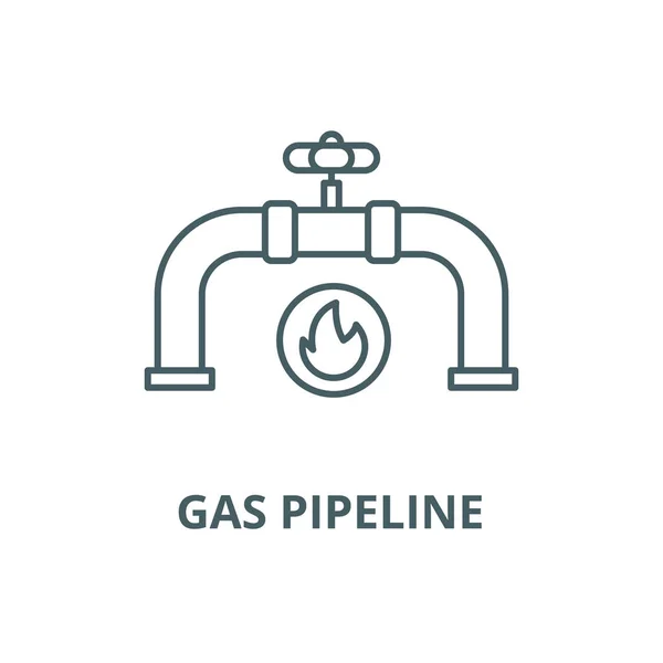 Ikona linii wektorowej gazociągu, koncepcja liniowa, znak konspektu, symbol — Wektor stockowy