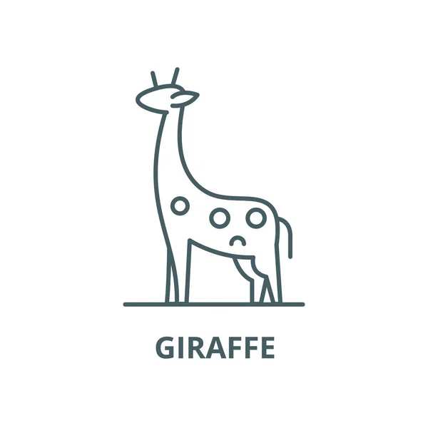 Giraffen-Vektor-Liniensymbol, lineares Konzept, Umrisszeichen, Symbol — Stockvektor