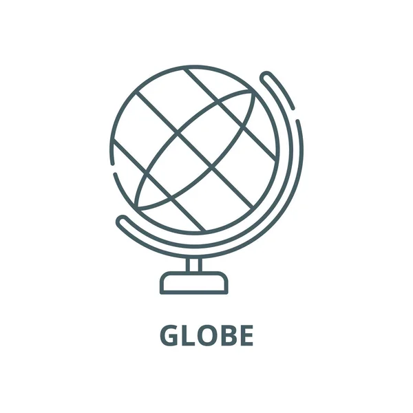 Globus-Vektor-Liniensymbol, lineares Konzept, Umrisszeichen, Symbol — Stockvektor