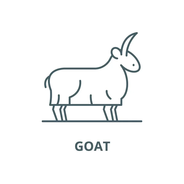 Goat vector line icon, linear concept, outline sign, symbol — Stock Vector
