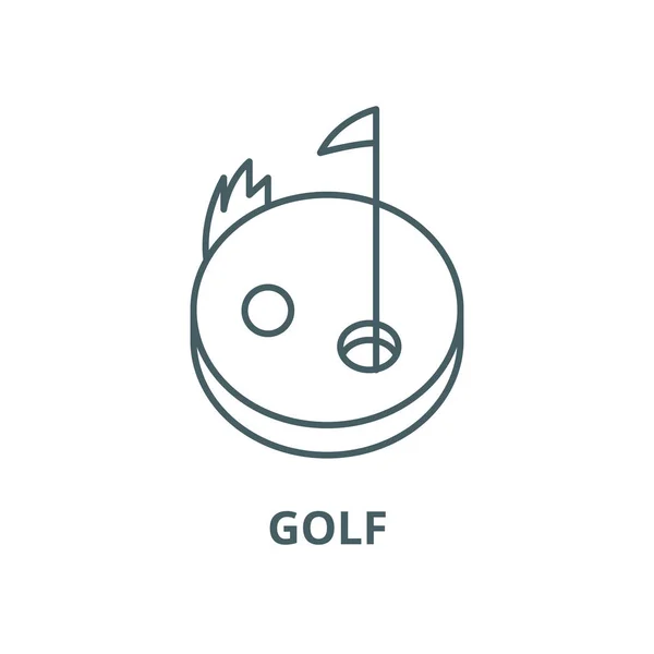 Ikona čáry s golfovou čárou, lineární koncept, značka osnovy, symbol — Stockový vektor