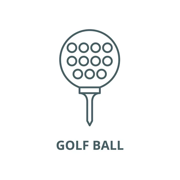 Golf topu vektör çizgi simgesi, doğrusal kavram, anahat işareti, sembol — Stok Vektör