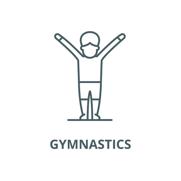 Gymnastik Vektor Line Icon, lineares Konzept, Umrisszeichen, Symbol — Stockvektor