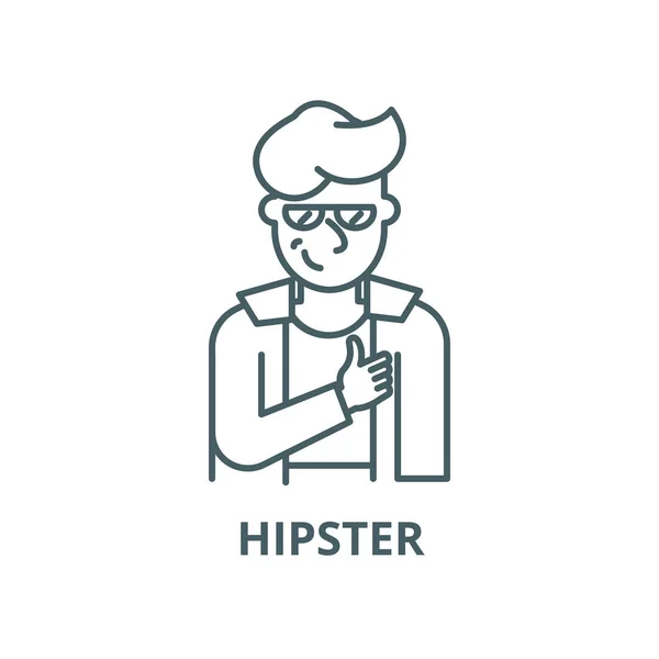 Ikona linii wektorowej hipster, koncepcja liniowa, znak konspektu, symbol — Wektor stockowy