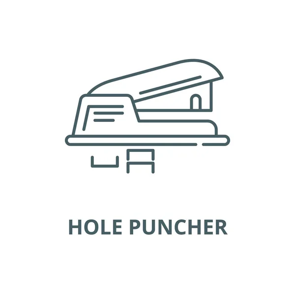 Hole Puncher vector lijn pictogram, lineair concept, omtrek teken, symbool — Stockvector