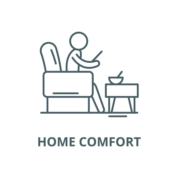 Home Comfort vektor vonal ikon, lineáris koncepció, vázlat jel, szimbólum — Stock Vector