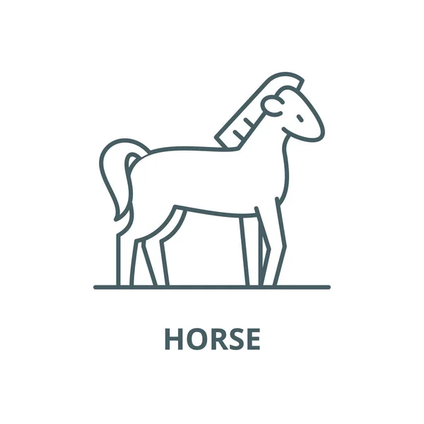 Icono de línea vectorial de caballo, concepto lineal, signo de contorno, símbolo — Archivo Imágenes Vectoriales
