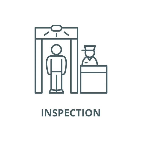 Icono de línea vectorial de inspección, concepto lineal, signo de contorno, símbolo — Archivo Imágenes Vectoriales