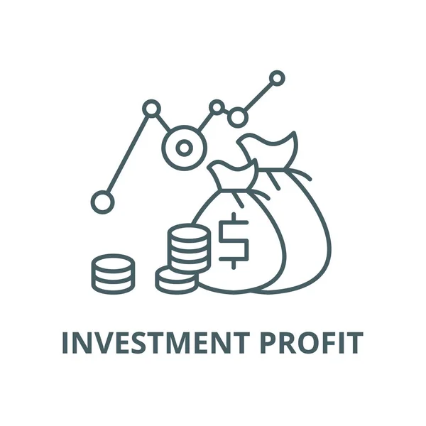 Icona della linea vettoriale di profitto di investimento, concetto lineare, segno di contorno, simbolo — Vettoriale Stock
