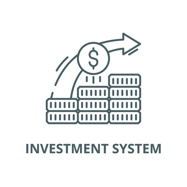 Sistema de investimento ícone de linha vetorial, conceito linear, sinal de contorno, símbolo — Vetor de Stock