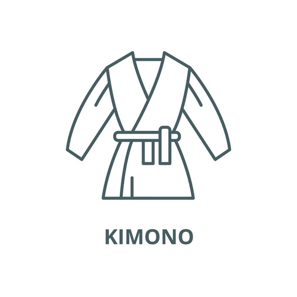 Значок векторной линии кимоно, линейная концепция, знак контура, символ — стоковый вектор
