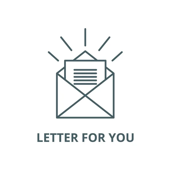Carta para usted icono de línea vectorial, concepto lineal, signo de contorno, símbolo — Archivo Imágenes Vectoriales