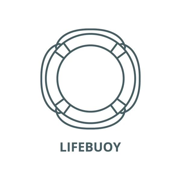 Lifebuoy vektor linje ikon, linjär koncept, kontur skylt, symbol — Stock vektor