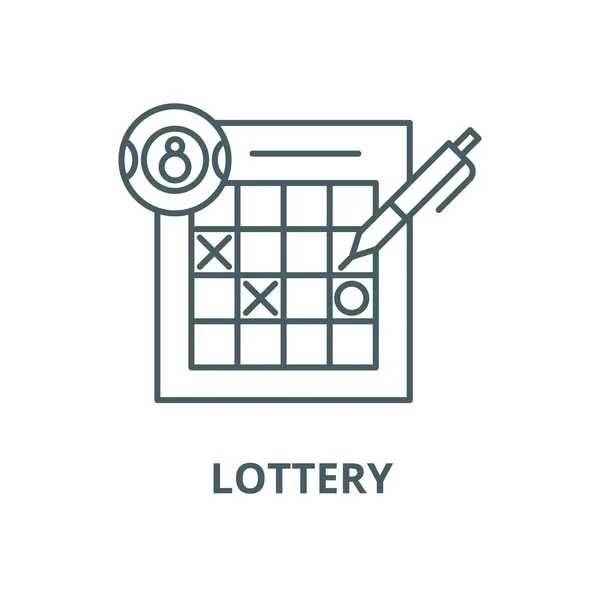 Lotteri vektor linje ikon, linjär koncept, kontur skylt, symbol — Stock vektor