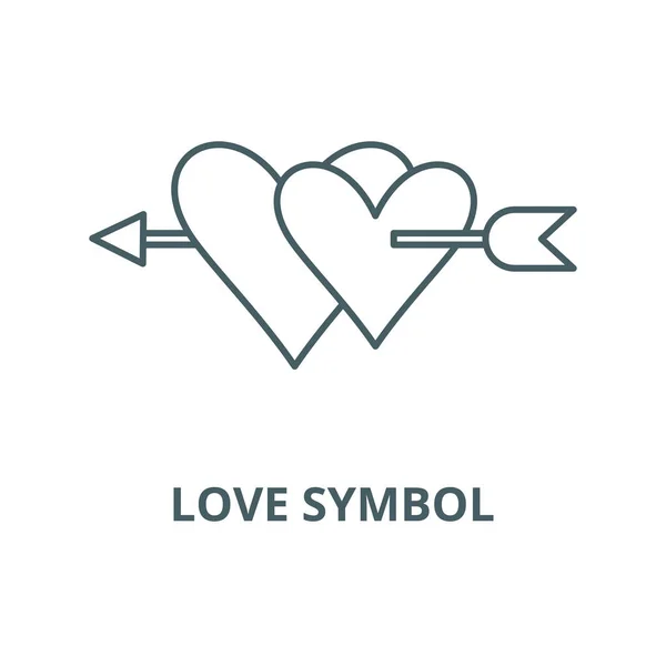 Значок векторной линии любви, линейная концепция, знак контура, символ — стоковый вектор