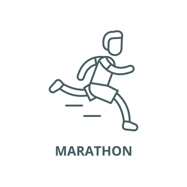 Marathon vector line icon, linear concept, outline sign, symbol — Stock Vector