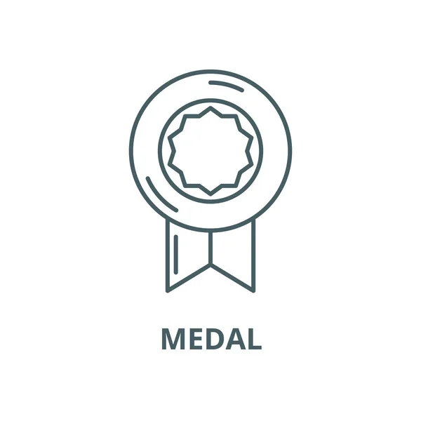 Medalla vector línea icono, concepto lineal, signo de contorno, símbolo — Vector de stock