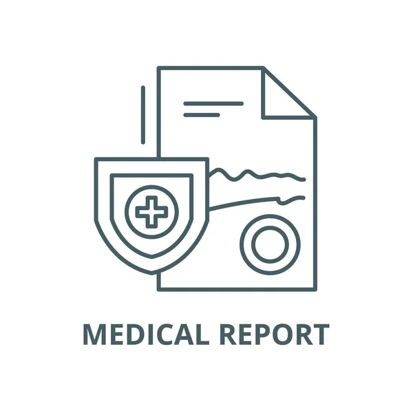 Icono de línea vectorial informe médico, concepto lineal, signo de contorno, símbolo — Archivo Imágenes Vectoriales