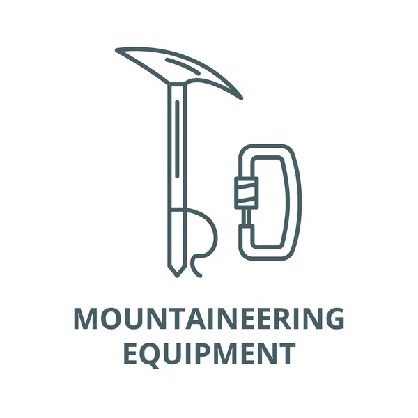 Équipement d'alpinisme icône de ligne vectorielle, concept linéaire, panneau de contour, symbole — Image vectorielle