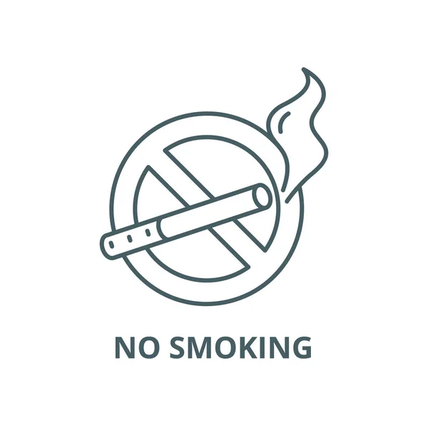 Icona della linea vettoriale non fumatori, concetto lineare, segno di contorno, simbolo — Vettoriale Stock