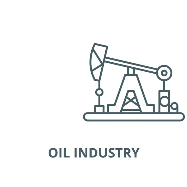 Значок векторной линии нефтяной промышленности, линейная концепция, набросок, символ — стоковый вектор