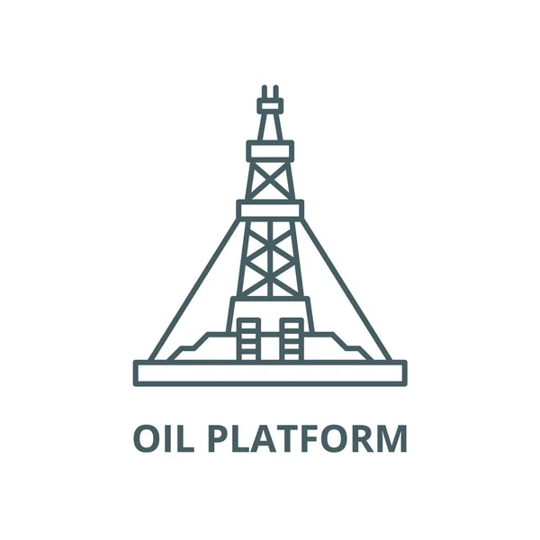 Ikona linii wektorowej platformy do produkcji ropy naftowej, koncepcja liniowa, znak konspektu, symbol — Wektor stockowy
