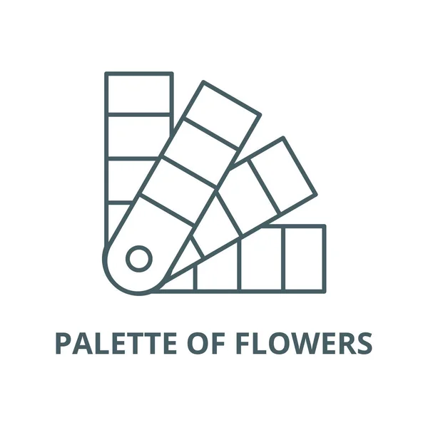 Çiçek paleti vektör çizgi simgesi, doğrusal kavram, anahat işareti, sembol — Stok Vektör