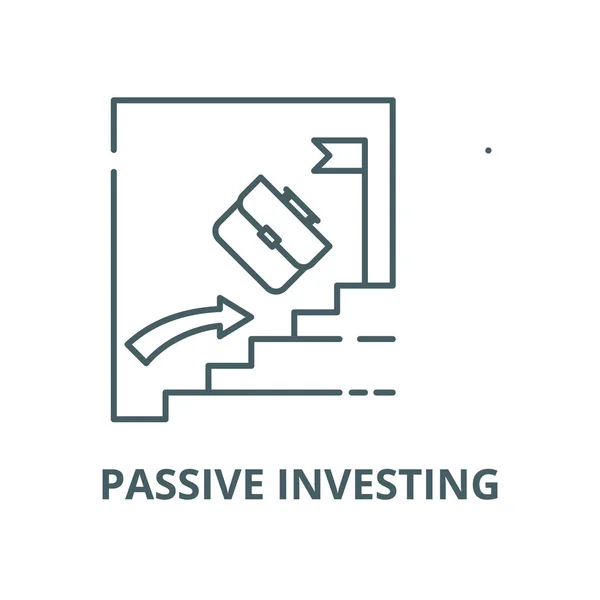 Passive investing vector line icon, linear concept, outline sign, symbol — Stock Vector