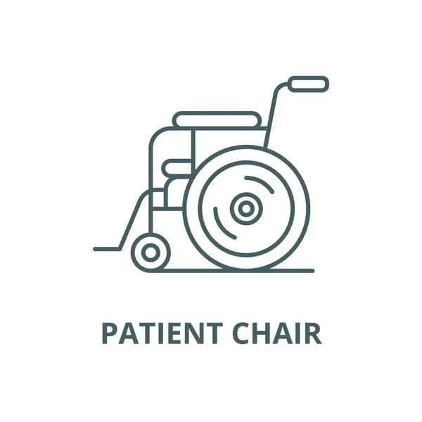 Ikona vektorového vedení židle pro pacienta, lineární koncept, značka osnovy, symbol — Stockový vektor