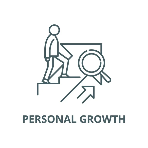 Persoonlijke groei vector lijn icoon, lineair concept, omtrek teken, symbool — Stockvector