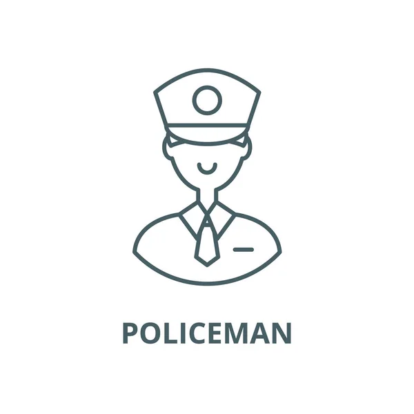 Icône de ligne vectorielle du policier, concept linéaire, signe de contour, symbole — Image vectorielle