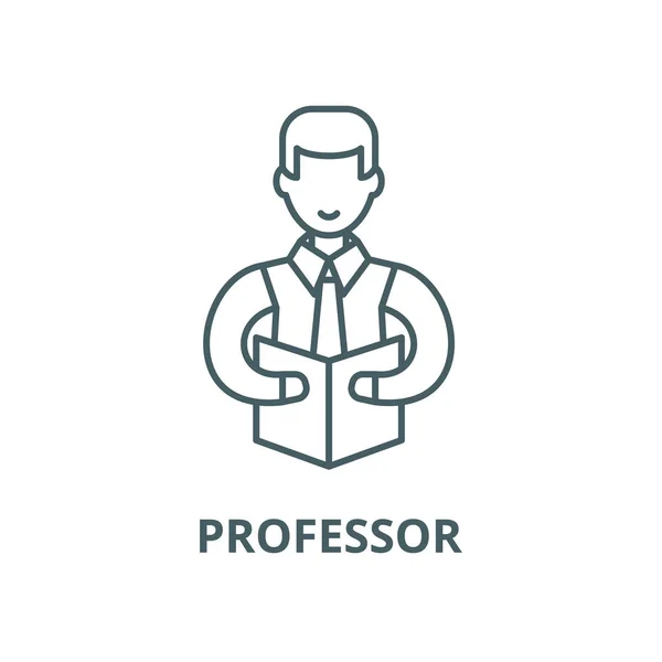 Profesor vector línea icono, concepto lineal, signo de contorno, símbolo — Vector de stock