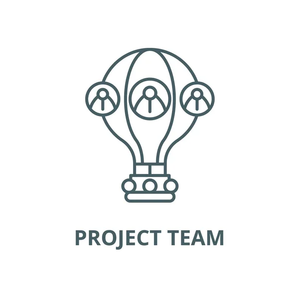 프로젝트 팀 벡터 선 아이콘, 선형 개념, 윤곽선 기호, 기호 — 스톡 벡터