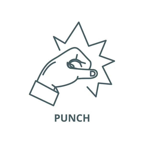 Punch vector line icon, linear concept, outline sign, symbol — Stock Vector