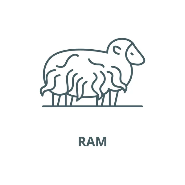 Ram vector línea icono, concepto lineal, signo de contorno, símbolo — Archivo Imágenes Vectoriales