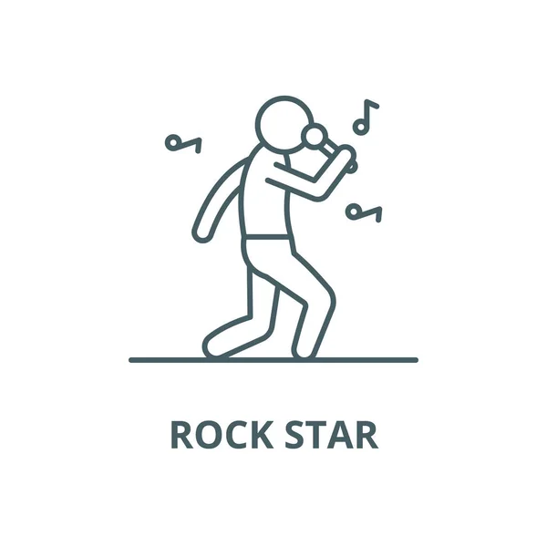 Ikona linii wektorowej gwiazdy rocka, koncepcja liniowa, znak konspektu, symbol — Wektor stockowy
