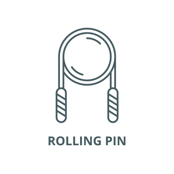 Rolling pin vector línea icono, concepto lineal, signo de contorno, símbolo — Vector de stock