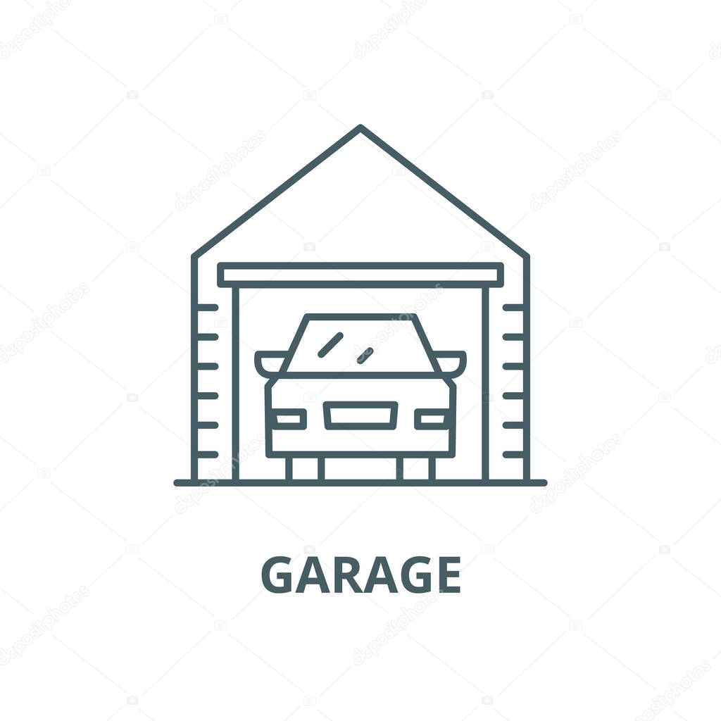 Garage vector line icon, linear concept, outline sign, symbol
