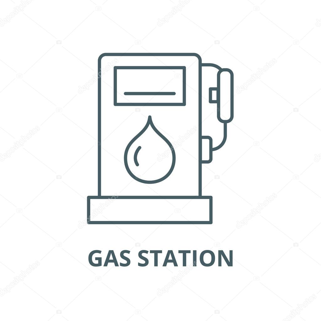 Gas station vector line icon, linear concept, outline sign, symbol