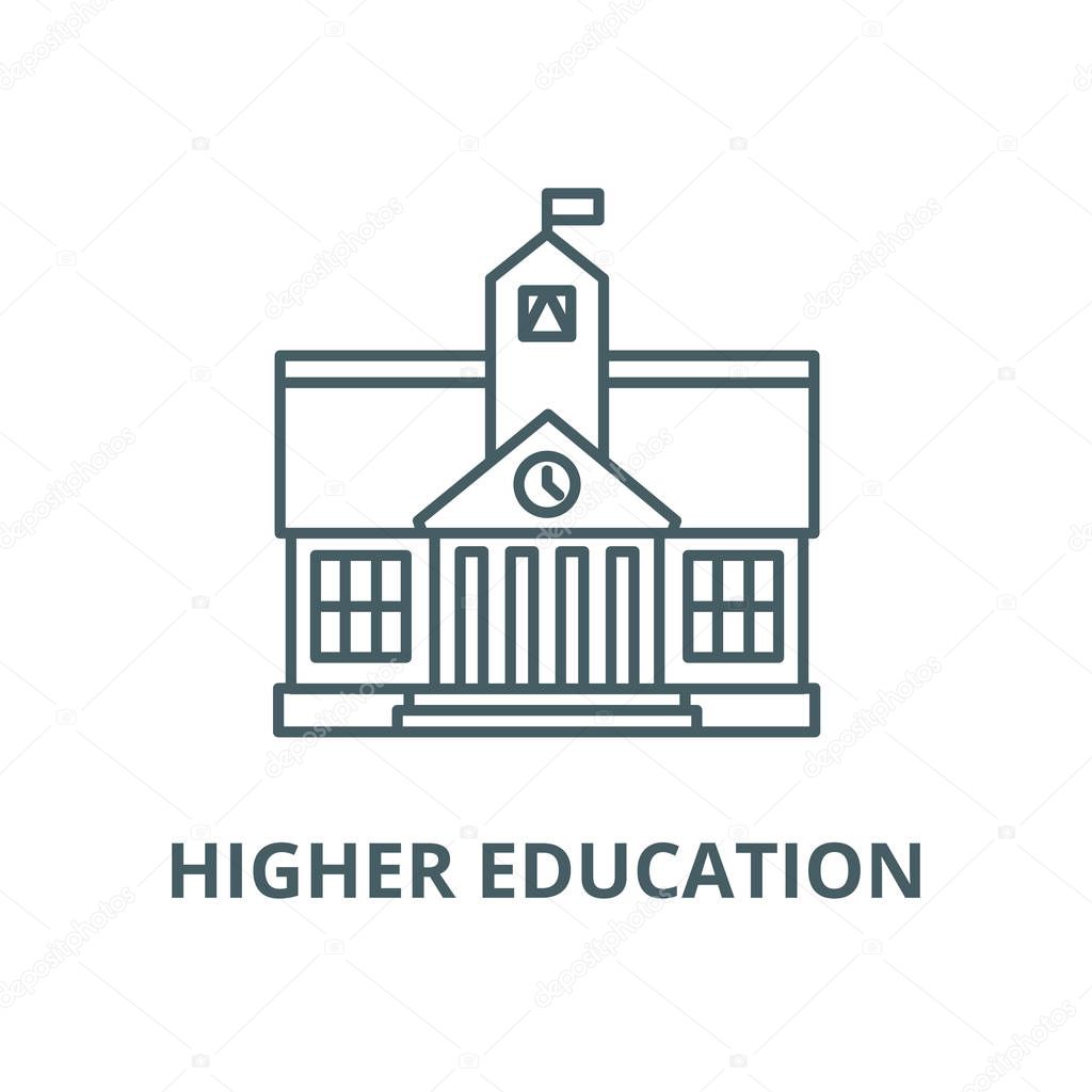 Higher education vector line icon, linear concept, outline sign, symbol