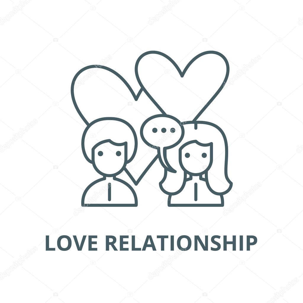 Love relationship vector line icon, linear concept, outline sign, symbol