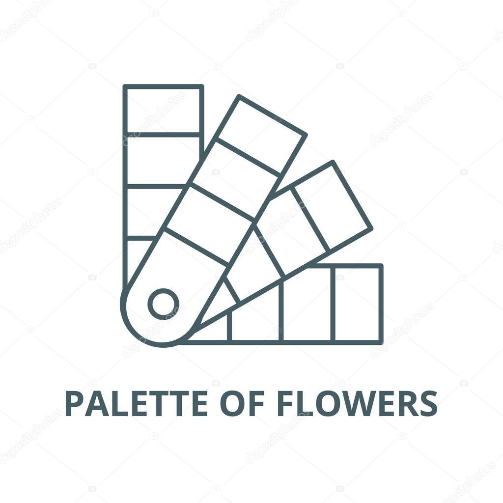 Palette of flowers vector line icon, linear concept, outline sign, symbol