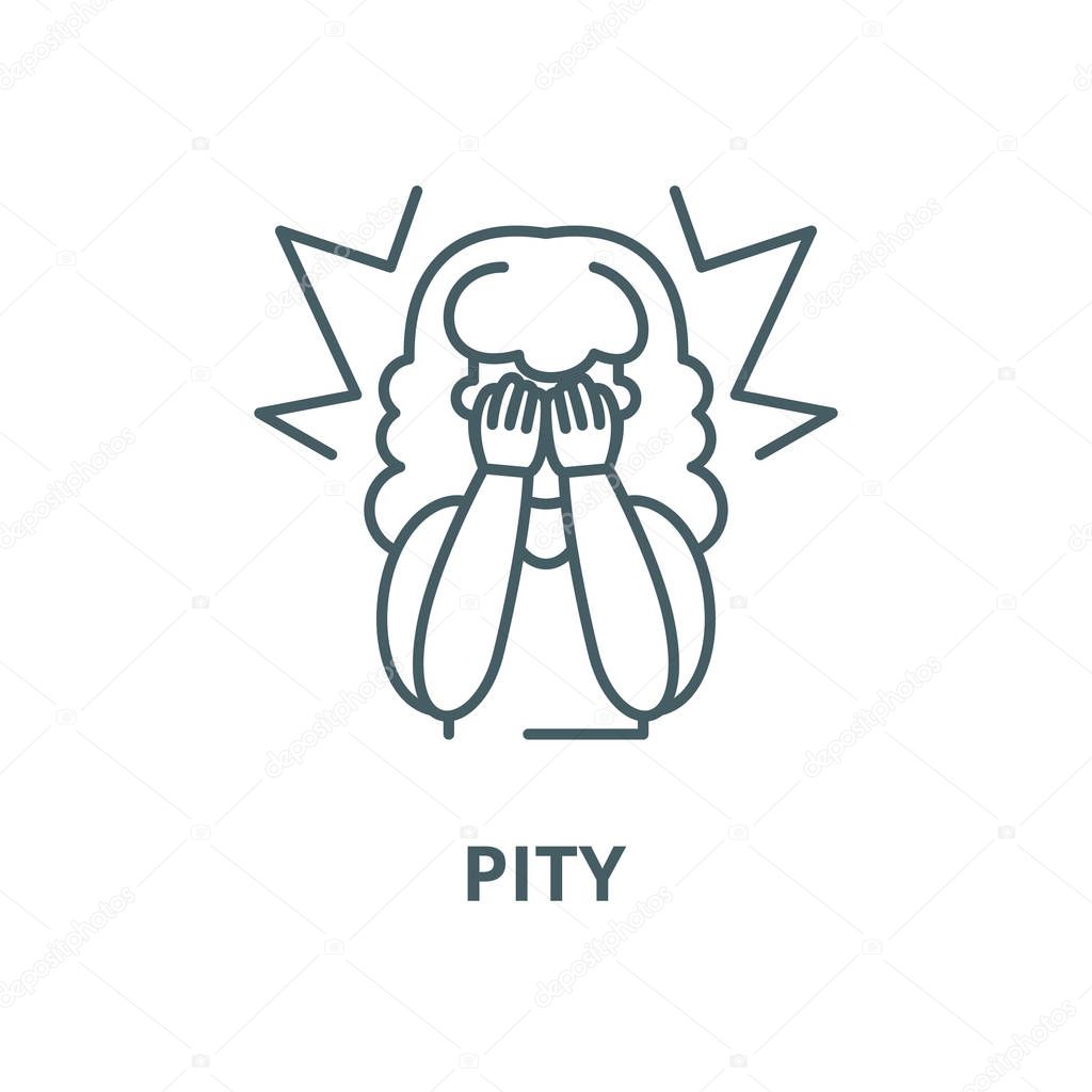 Pity vector line icon, outline concept, linear sign