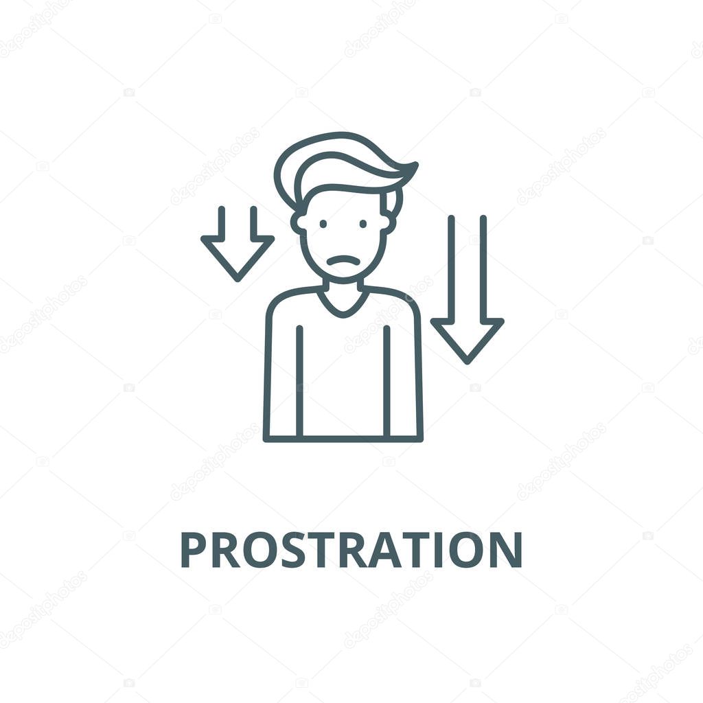 Prostration vector line icon, linear concept, outline sign, symbol